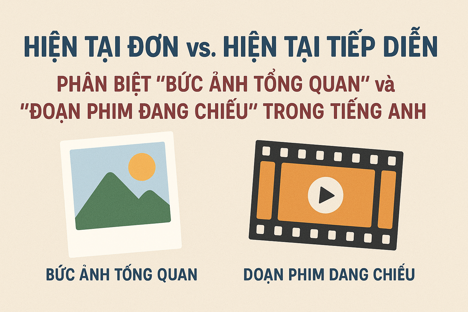 Hiện tại Đơn vs. Hiện tại Tiếp diễn: Phân biệt "Bức Ảnh Tổng Quan" và "Đoạn Phim Đang Chiếu" Trong Tiếng Anh